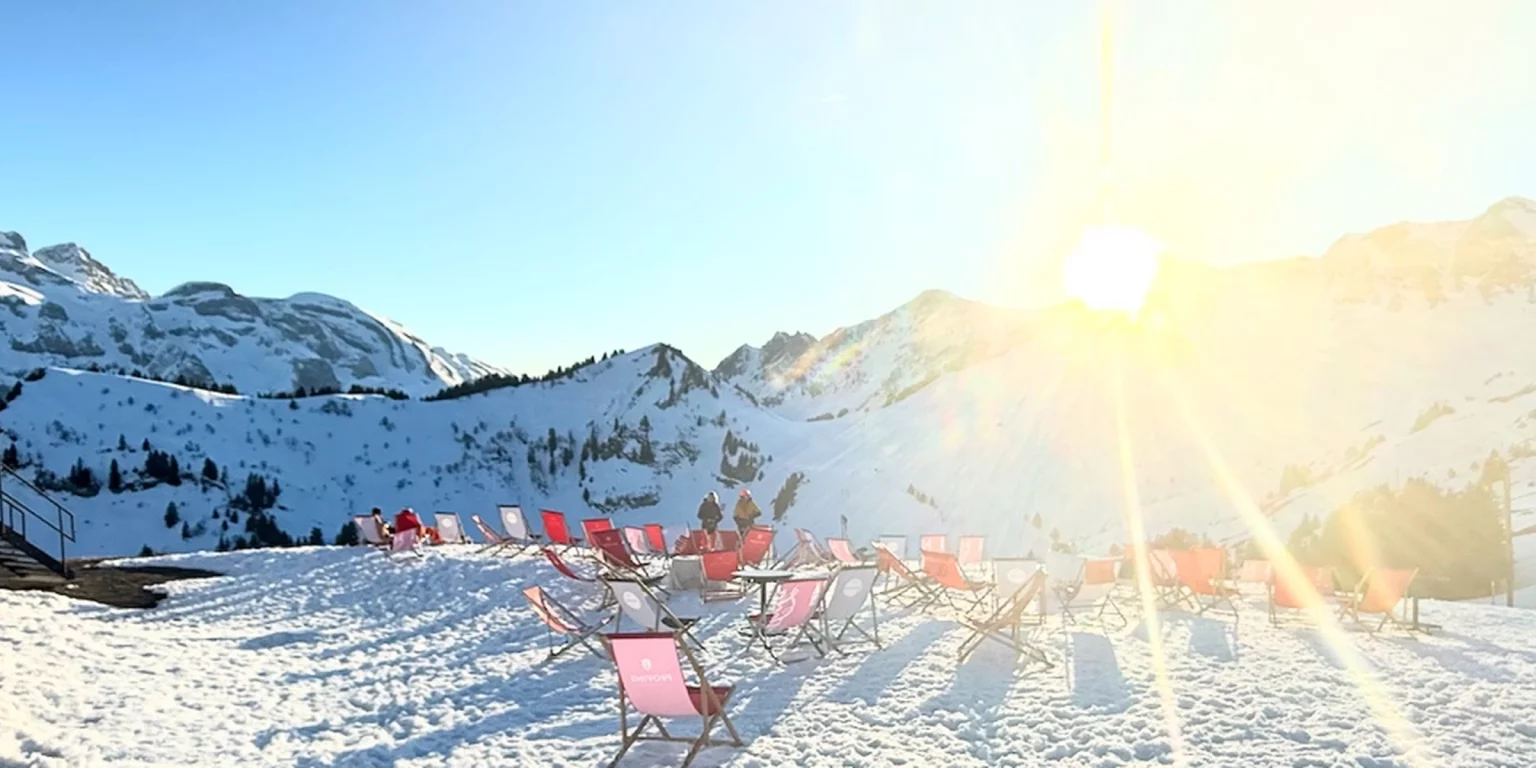 La terrasse du Chaudron en hiver