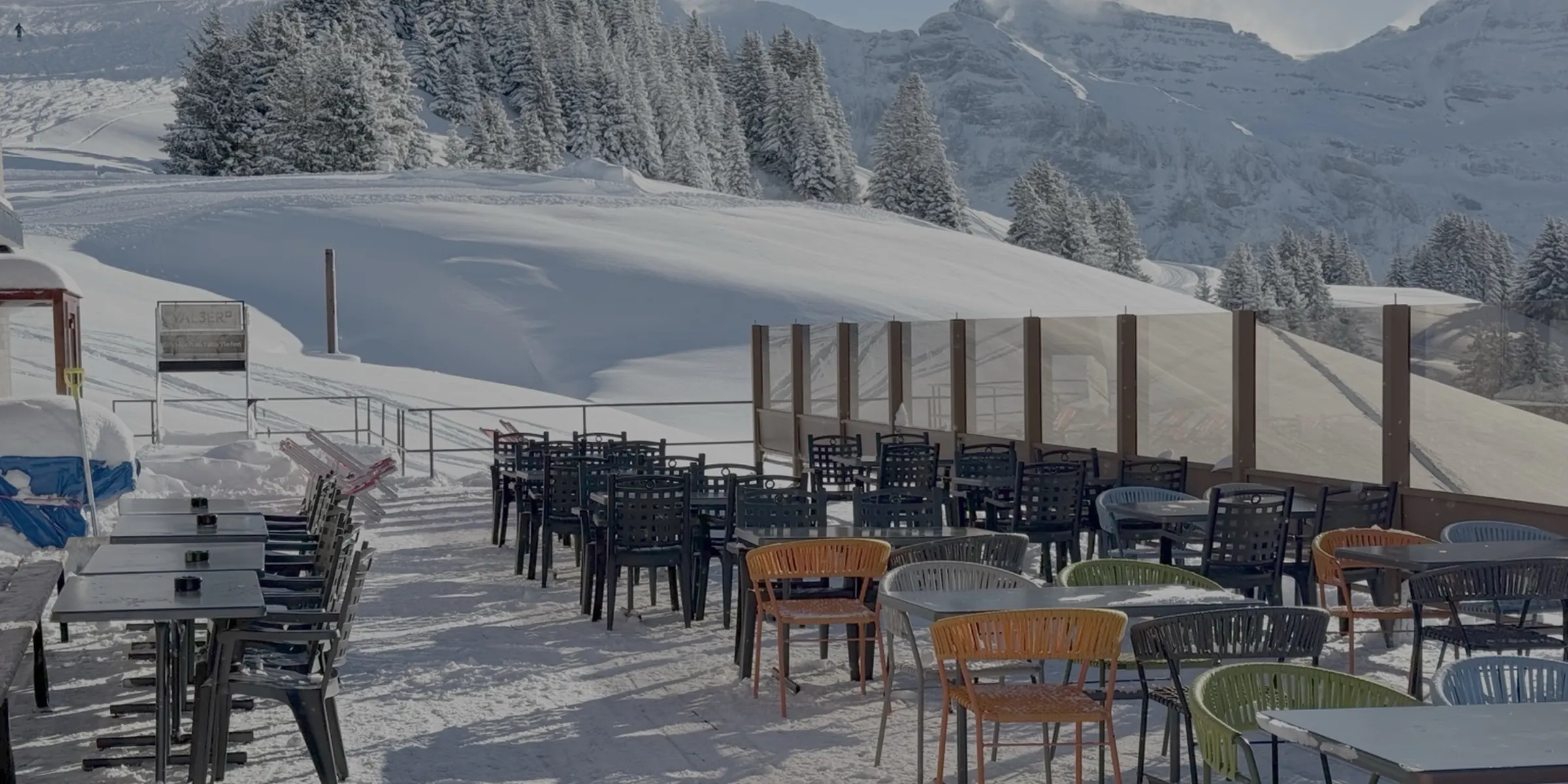 La terrasse du Chaudron en hiver
